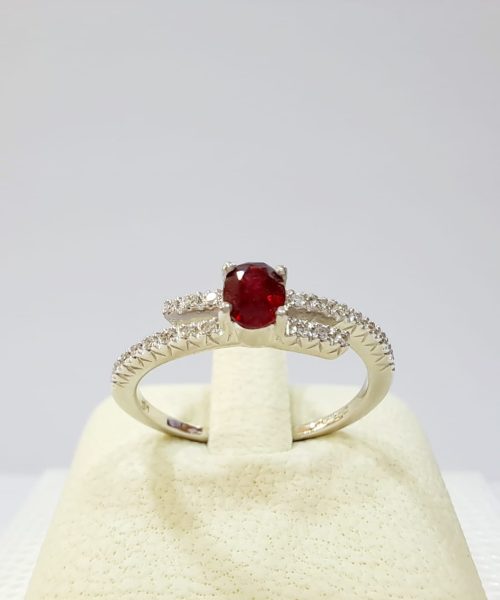 RING 18KT/0.39CT RUBY/0.09CT VS1G