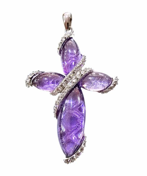 CROSS SILVER/ AMETHYST