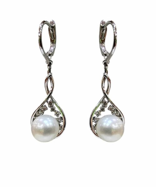 EARRINGS 18KT/VSG 0.30CT/PEARL