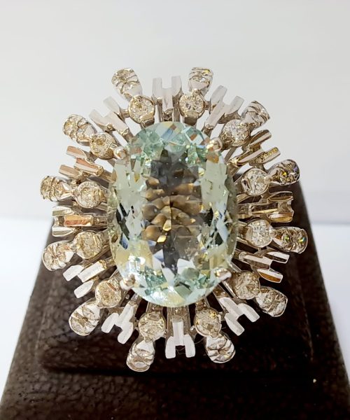 RING 18KT/VS1G/1.05CT/4.81CT GREEN AMETHYST