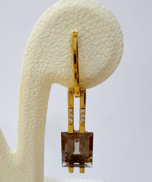 EARRINGS 18KT/VSG/0.066CT/SMOKY