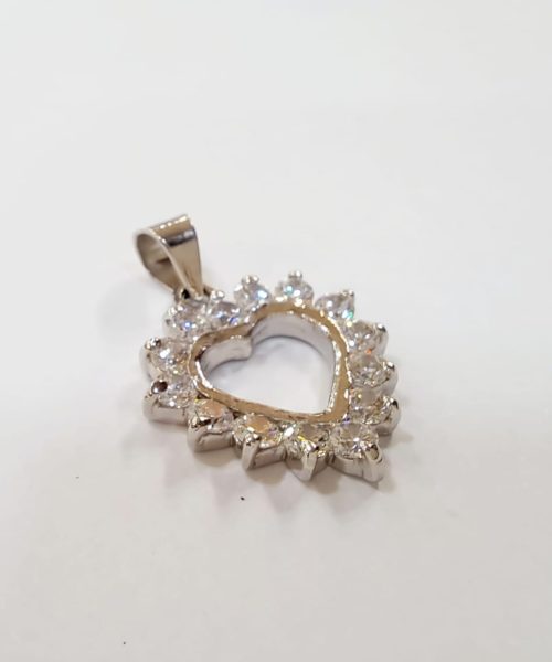 PENDANT 18KT HEART/CUBIC ZIRCONIA