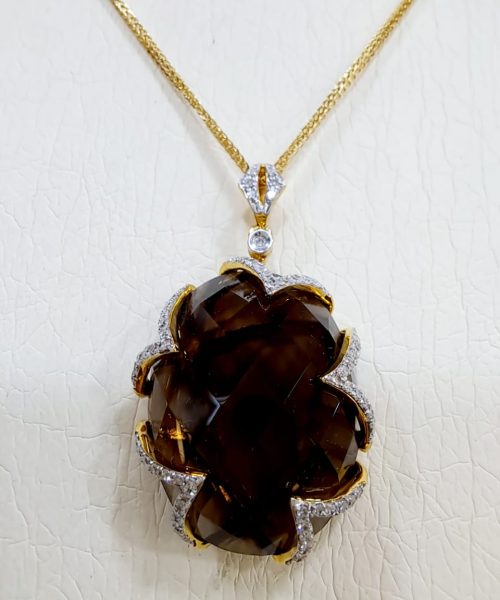 PENDANT 18KT/VSG 0.27CT/23.19 SMOKY QUARTZ