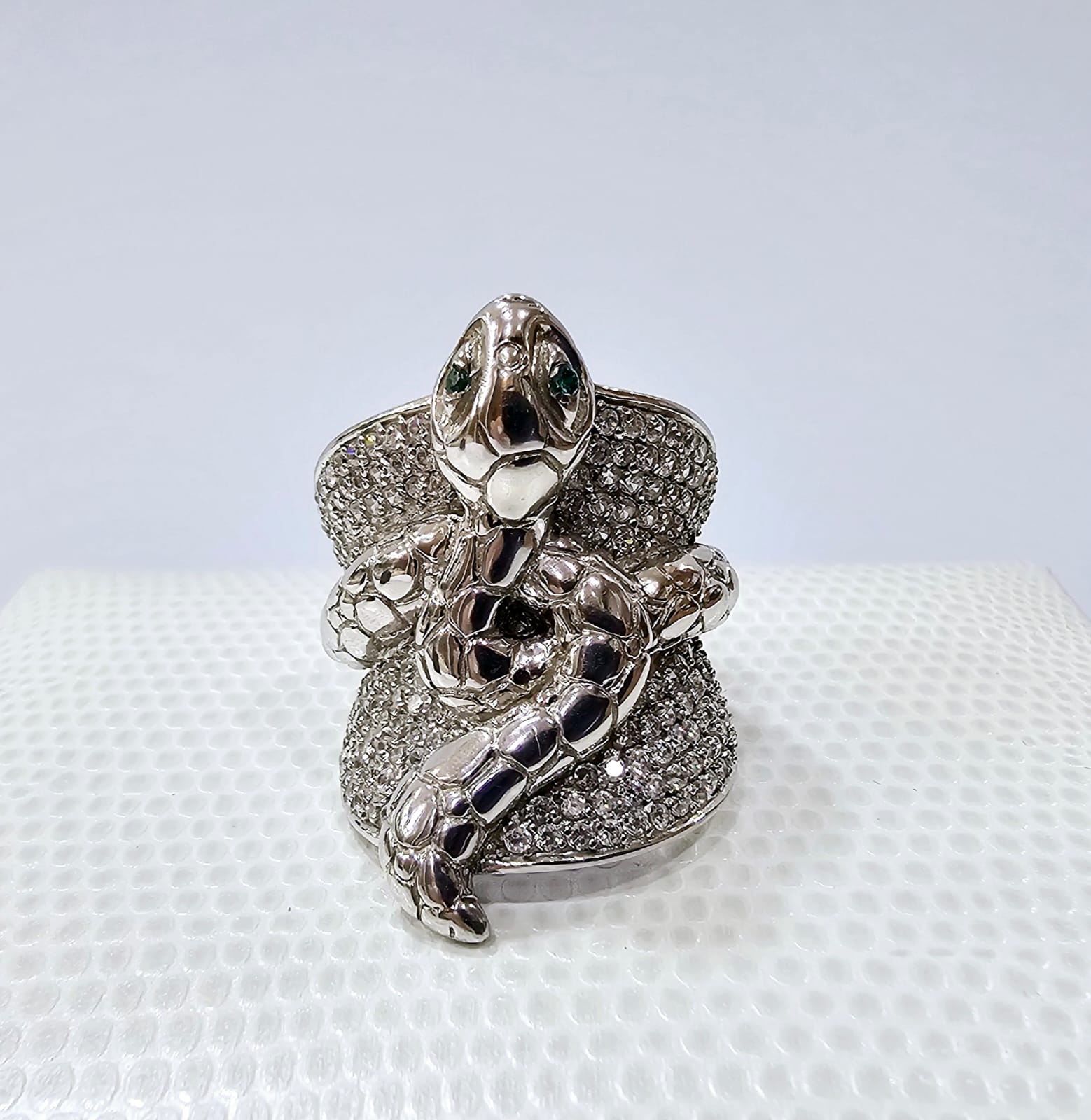 RING SILVER SNAKE/ CUBIC ZIRCONIA