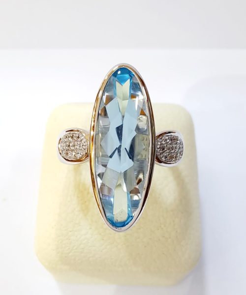 RING 18KT/VSG 0.161CT/BTOPAZ