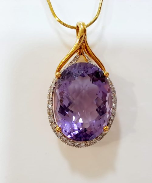 PENDANT 18KT/ SI-VSG/ 8.21CT AMETHYST