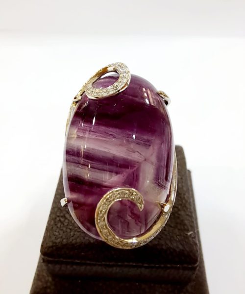RING 18KT/VSG 0.42CT/27.10CT AMETHYST