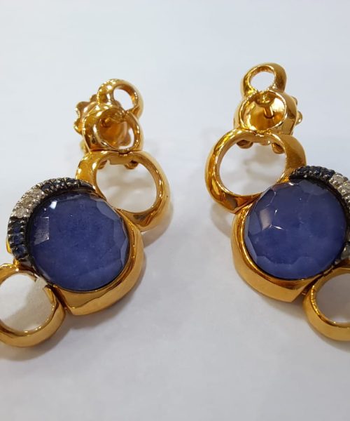 EARRINGS 18KT TALENTO SAPPHIRE/DIAM