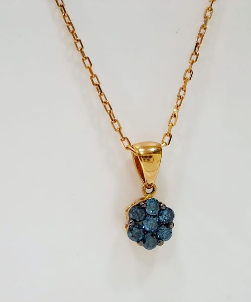 PENDANT 18KT/0.41CT BLUE DIAMOND