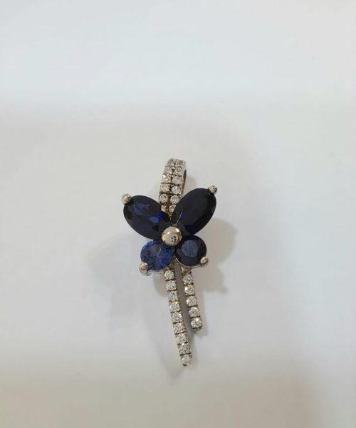 PENDANT SILVER SYNTHETIC SAPPHIRE