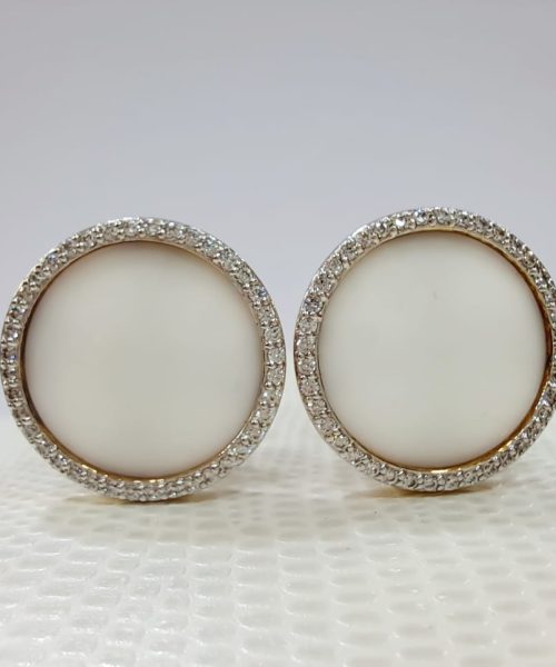 EARRINGS SILVER/ AGATE/ CUBIC ZIRCONIA