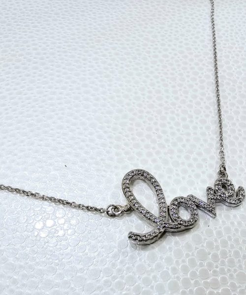 NECKLACE SILVER LOVE/ CUBIC ZIRCONIA