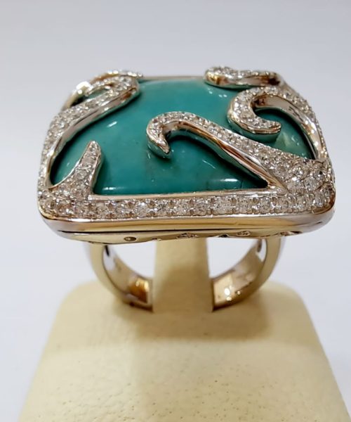 RING 18KT/1.08CT VSG/TURQUOISE