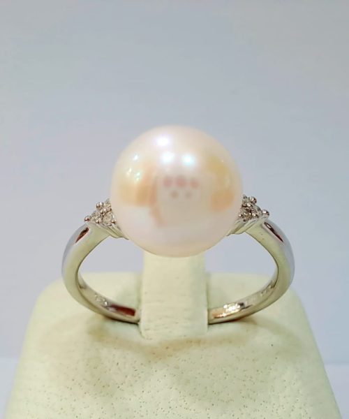 RING PEARL 14KT/0.05CT VSG