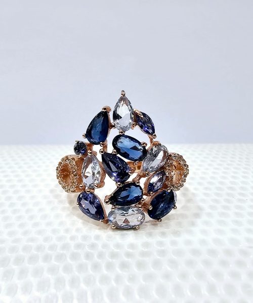 RING SILVER/ MULTICOLOR CUBIC ZIRCONIA