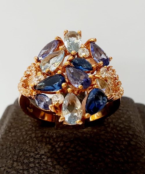RING SILVER/ MULTICOLOR CUBIC ZIRCONIA