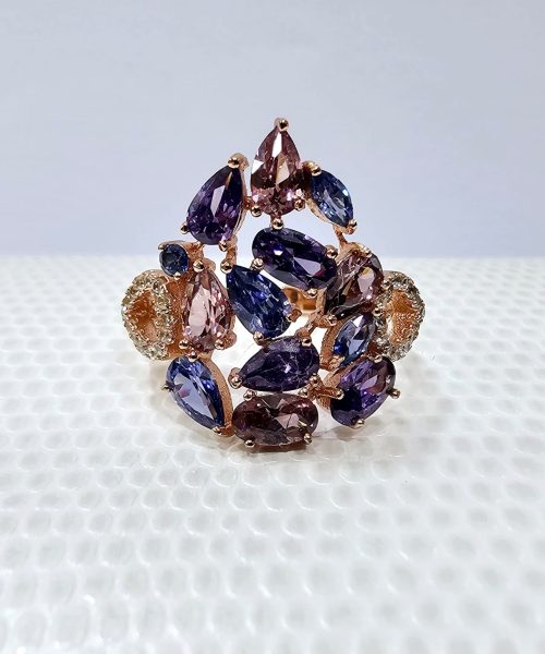 RING SILVER/MULTICOLOR CUBIC ZIRCONIA