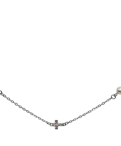 NECKLACE SILVER/ CULTURED PEARL