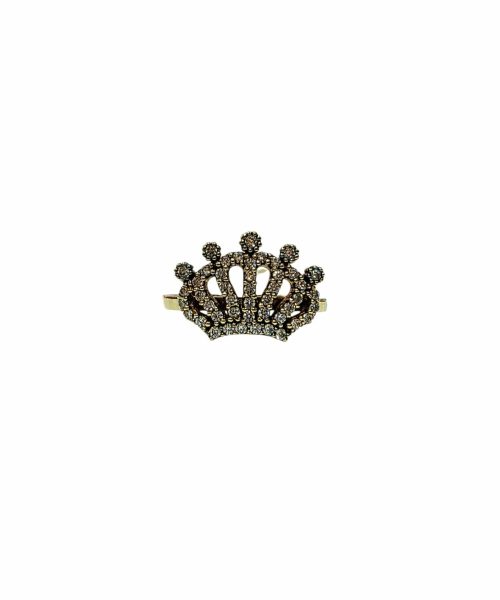 RING 9KT/ CUBIC ZIRCONIA/ CROWN