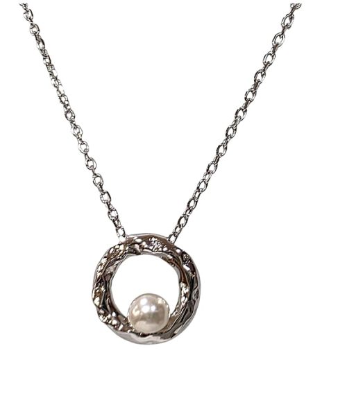 NECKLACE SILVER/ CULTURED PEARL