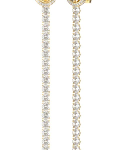 GUESS STEEL PARADISE JUBE05144JWYGT/U Gold Earrings With White Stones And Logo