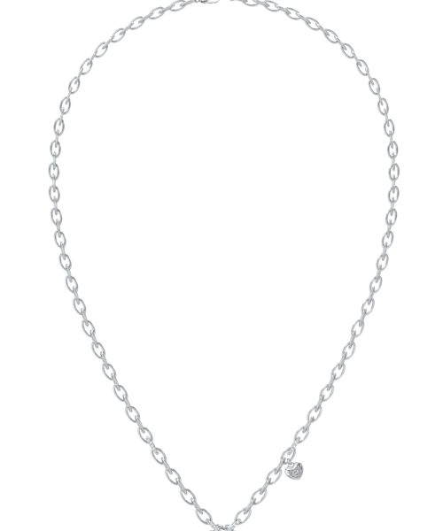 GUESS STEEL CRAZY IN LOVE JUBN05212JWRHT/U Silver Necklace With Heart And Stones