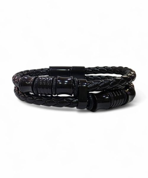 BRACELET STAINLESS STEEL LEATHER