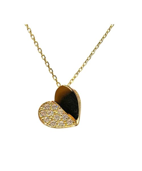 NECKLACE 9KT/ HEART/ CUBIC ZIRCONIA