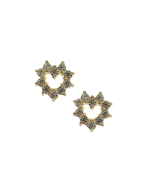 EARRINGS 9KT /HEART/ CUBIC ZIRCONIA