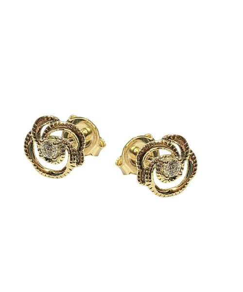 EARRINGS 9KT / FLOWER/ CUBIC ZIRCONIA