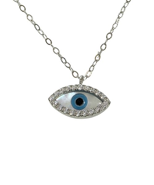 NECKLACE SILVER/ EYE/ CUBIC ZIRCONIA