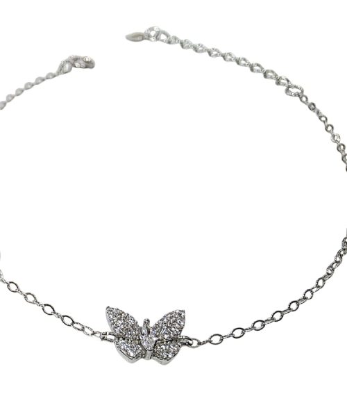 BRACELET SILVER/ BUTTERFLY/ CUBIC ZIRCONIA