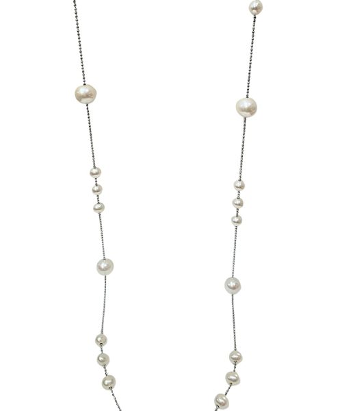 NECKLACE SILVER/ CULTURED PEARL
