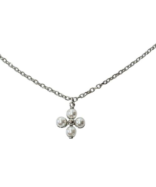 NECKLACE SILVER/ CROSS/ CULTURED PEARL