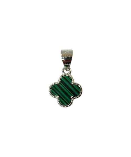 PENDANT SILVER/ CLOVER/ MALACHITE