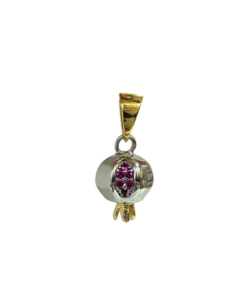 PENDANT SILVER/ POMIGRANATE/ CUBIC ZIRCONIA
