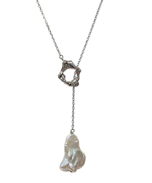 NECKLACE SILVER/ CULTURED PEARL