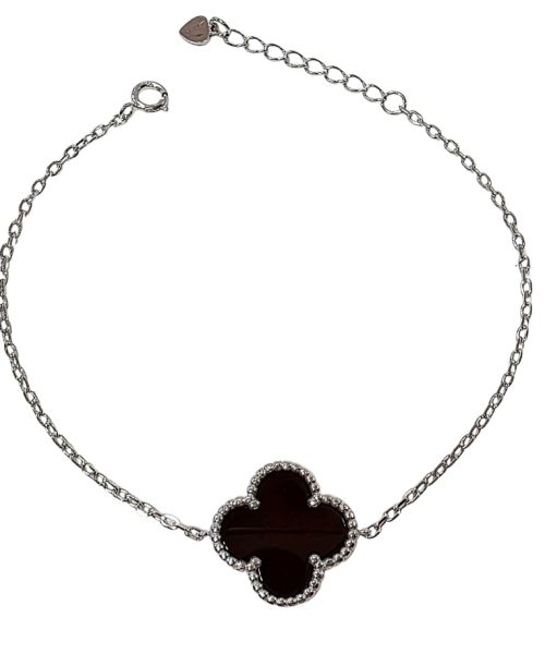 BRACELET SILVER/ CLOVER/ BLACK ONYX