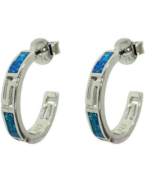 EARRINGS SILVER/ OPAL/ MEANDROS
