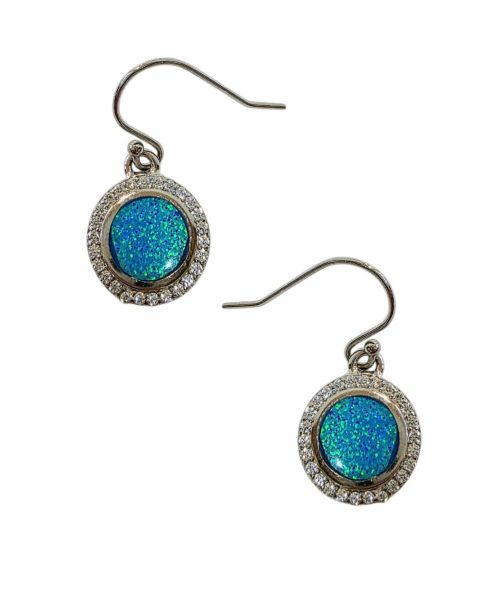 EARRINGS SILVER/ BLUE OPAL