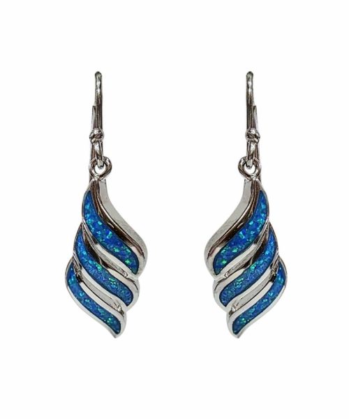 EARRINGS SILVER/ BLUE OPAL