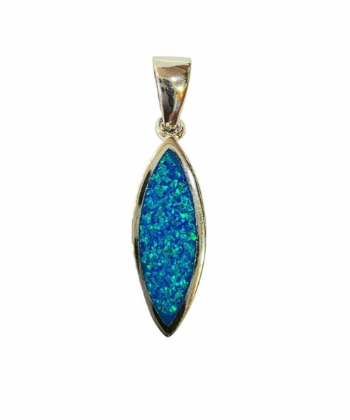 PENDANT SILVER/ BLUE OPAL