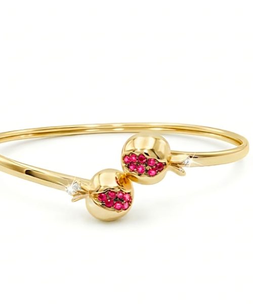 BRACELET SILVER/ CUBIC ZIRCONIA/ POMIGRANATE