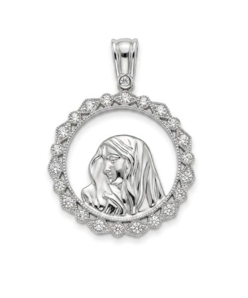 PENDANT SILVER/ SAINT MARY/ CUBIC ZIRCONIA