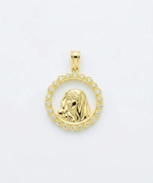 PENDANT SILVER/ SAINT MARY/ CUBIC ZIRCONIA