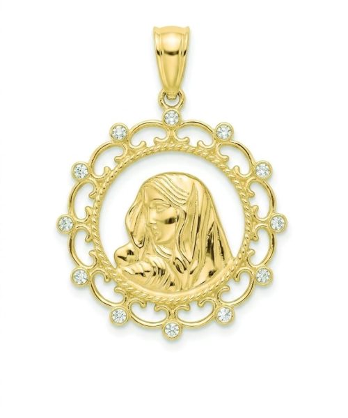 PENDANT SILVER/ SAINT MARY/ CUBIC ZIRCONIA