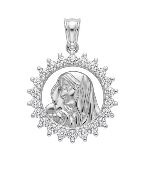 PENDANT SILVER/ SAINT MARY/ CUBIC ZIRCONIA