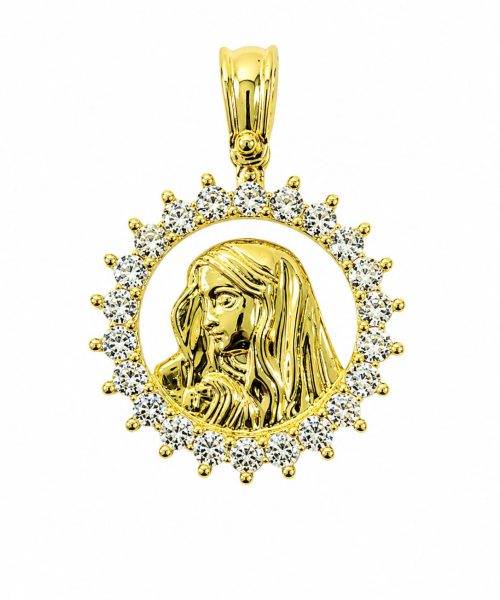 PENDANT SILVER/ SAINT MARY/ CUBIC ZIRCONIA