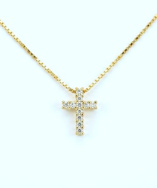 NECKLACE 18KT/ CROSS/ CUBIC ZIRCONIA