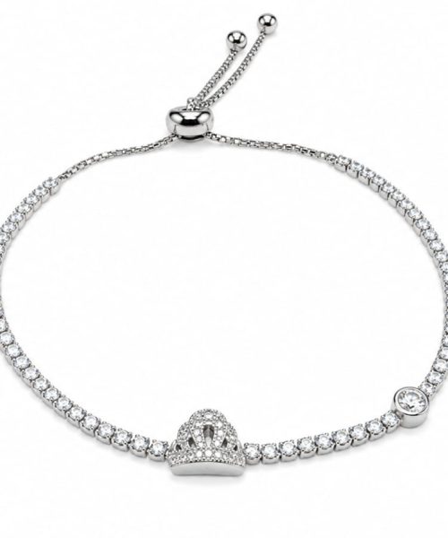 BRACELET SILVER/ CROWN / CUBIC ZIRCONIA
